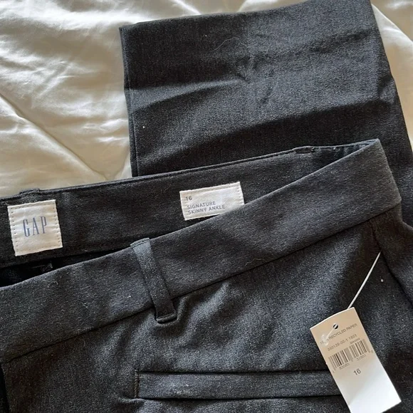 NWT GAP Signature Skinny Ankle charcoal Pants 16 - Picture 2 of 4